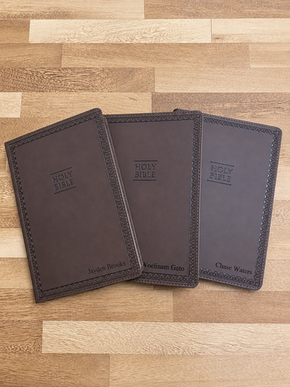 Personalized Leather NIV Thinline Large Print Bible