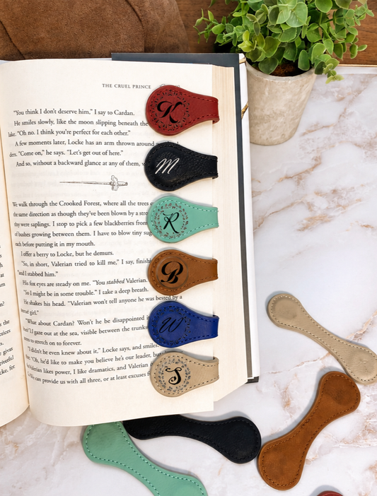 Leatherette Magnetic Bookmarks