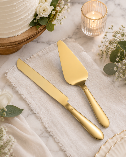Elegant Cake Knife and Server Set