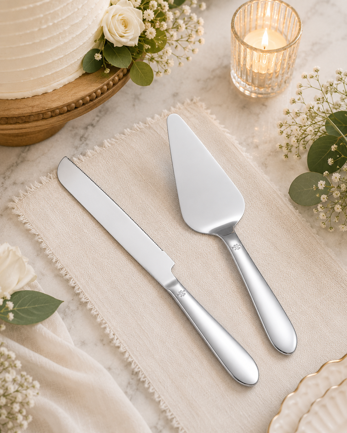 Elegant Cake Knife and Server Set