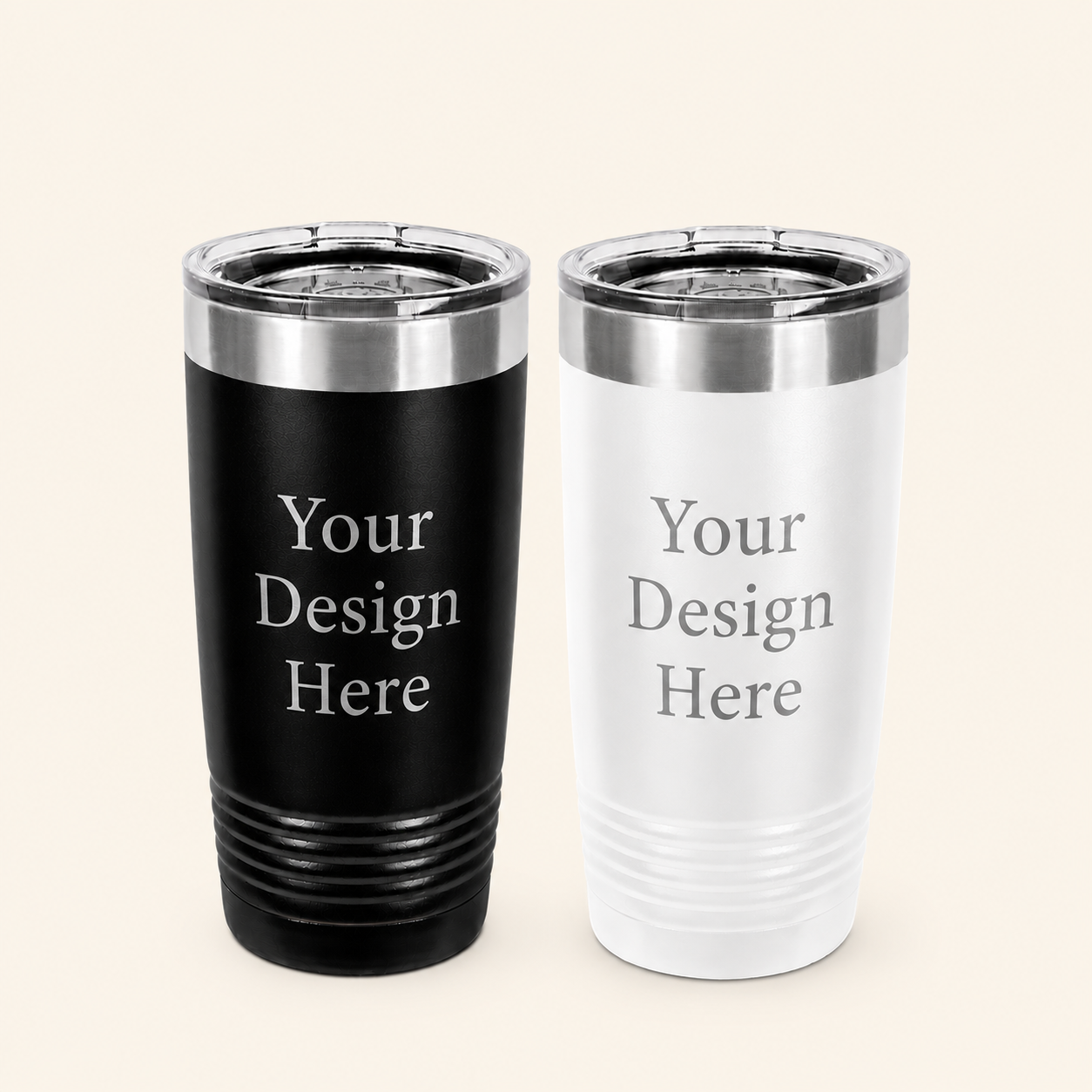 Mr & Mrs Polar Camel Tumblers | 20 oz Stainless Steel Wedding Gift Set | Black and White Travel Cups