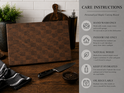 Father’s Day Gift for Dad | Personalized Engraved Butcher Block Walnut Cutting Board