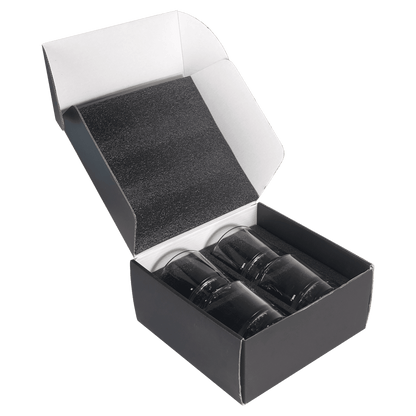 9 oz. Round Golf Rocks Glasses in Black Gift Box