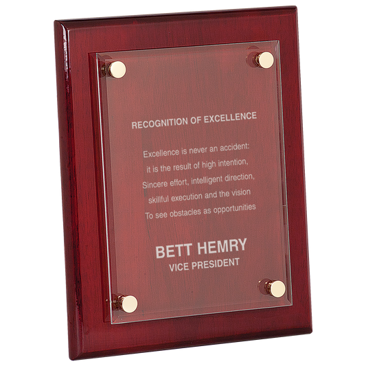 Rosewood Piano Finish Floating Acrylic Plaque