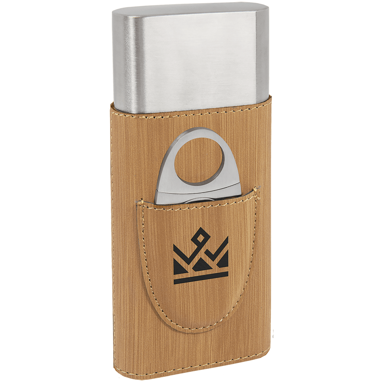Personalized Leatherette Cigar Case with Cutter – Custom Engraved Cigar Holder Gift