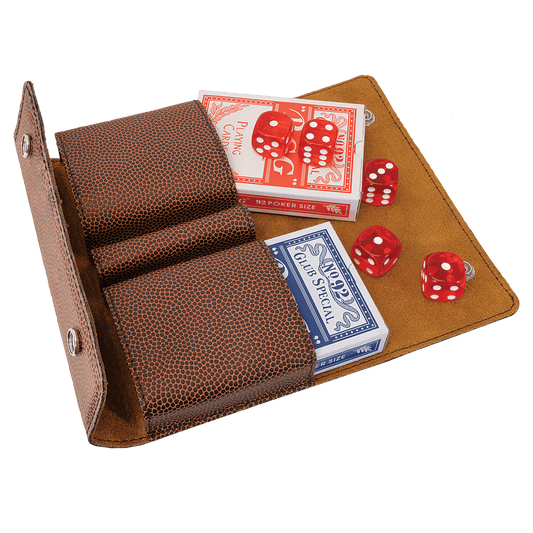 Football Laserable Leatherette Card & Dice Set