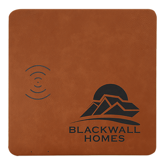 8" x 8" Rawhide Laserable Leatherette Phone Charging Mat