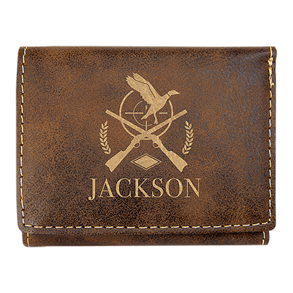 Personalized Father's Day 3x4" Laserable Leatherette Trifold Wallet
