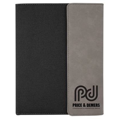 7" x 9" Personalizable Leatherette / Canvas Portfolio with Notepad
