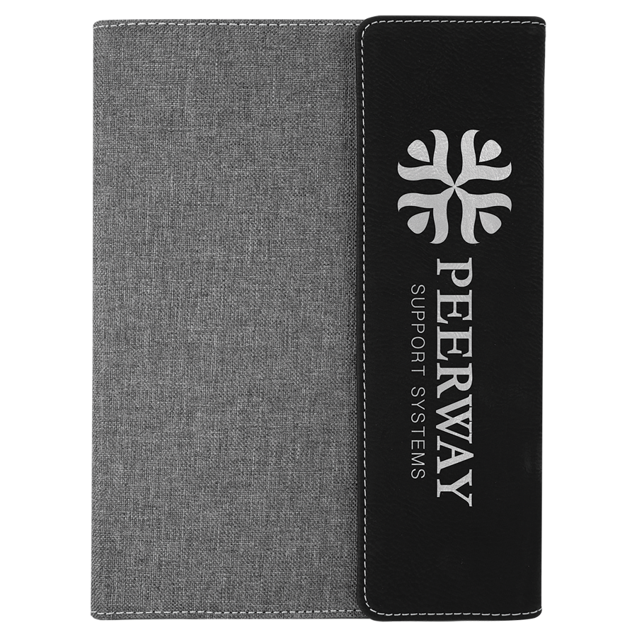 7" x 9" Personalizable Leatherette / Canvas Portfolio with Notepad