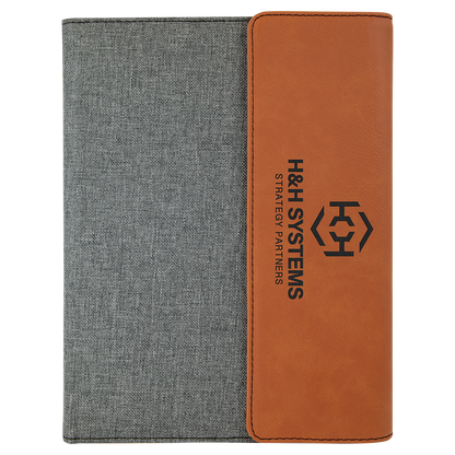 7" x 9" Personalizable Leatherette / Canvas Portfolio with Notepad
