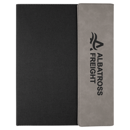 9 1/2" x 12" Personalizable Leatherette / Canvas Portfolio with Notepad