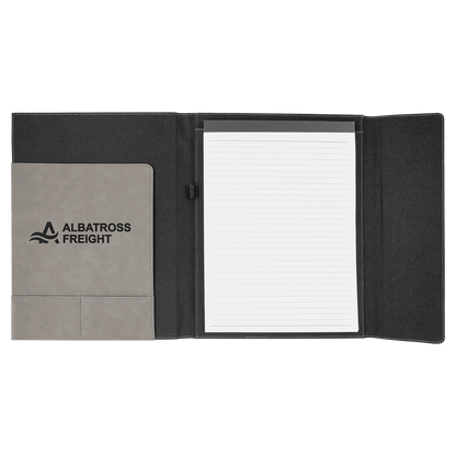 9 1/2" x 12" Personalizable Leatherette / Canvas Portfolio with Notepad