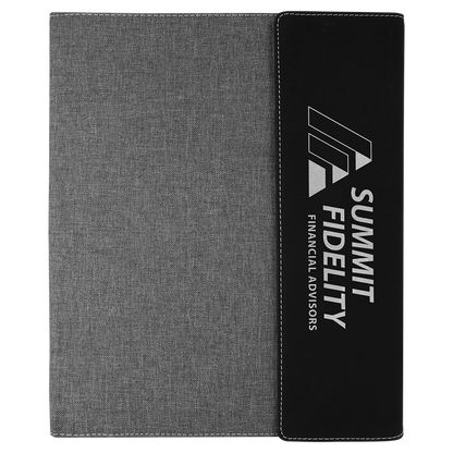 9 1/2" x 12" Personalizable Leatherette / Canvas Portfolio with Notepad