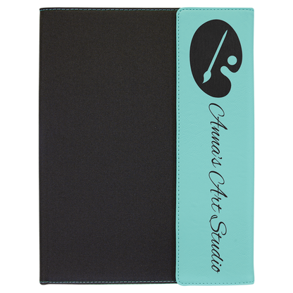 9 1/2" x 12" Personalizable Leatherette / Canvas Portfolio with Notepad
