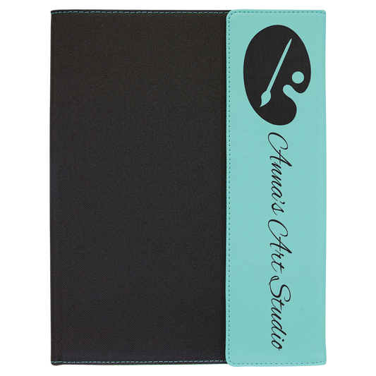 9 1/2" x 12" Personalizable Leatherette / Canvas Portfolio with Notepad