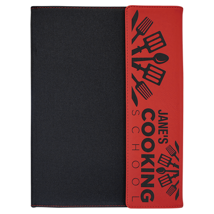 9 1/2" x 12" Personalizable Leatherette / Canvas Portfolio with Notepad