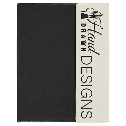 9 1/2" x 12" Personalizable Leatherette / Canvas Portfolio with Notepad