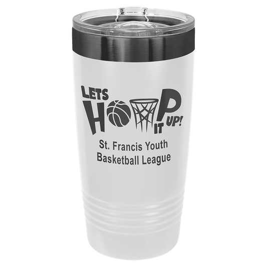 20oz White/Black ION-Plated Polar Camel Tumbler w/ Slider Lid
