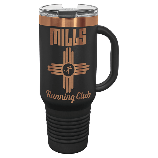 40oz Black/Rose Gold ION-Plated Polar Camel Travel Mug w/ handle