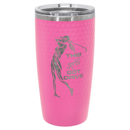 20 oz. Golf Tumbler with Dimples and Slider Lid