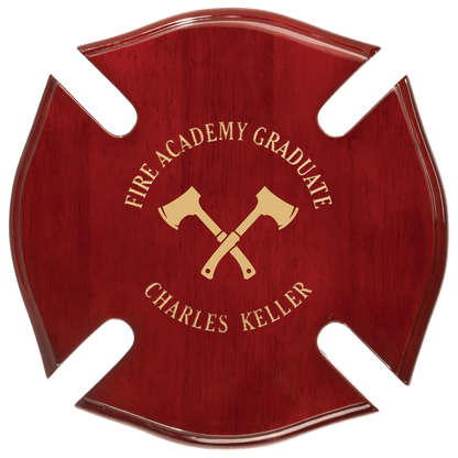 Rosewood Piano Finish Maltese Cross Plaque