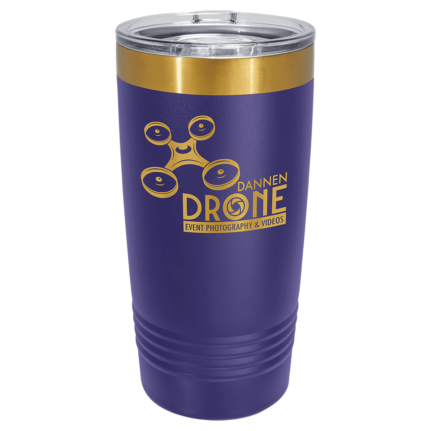 Polar Camel 20 oz. Bright Gold ION-Plated Ringneck Tumbler with Slider Lid