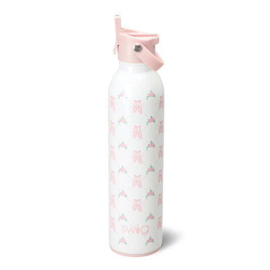 Photo of a white swig brand wayer bottle with p