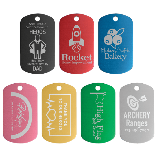 1" x 2" Anodized Aluminum G.I. Tag