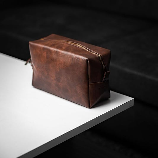 Premium Leather Toiletry Bag