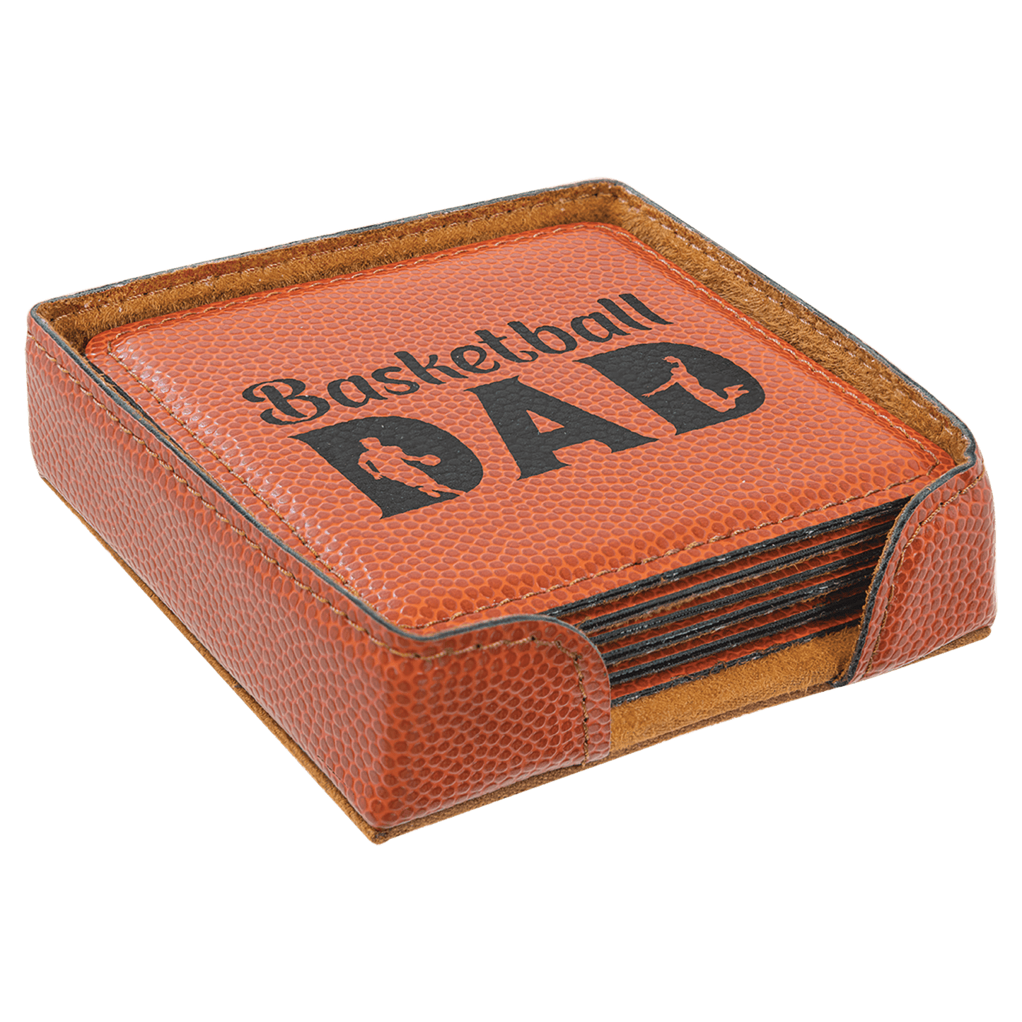 4" x 4" Laserable Leatherette 6-Coaster Set