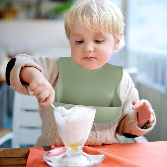 Silicone Bibs - Neutral Colors - BPA-Free & Dishwasher Safe