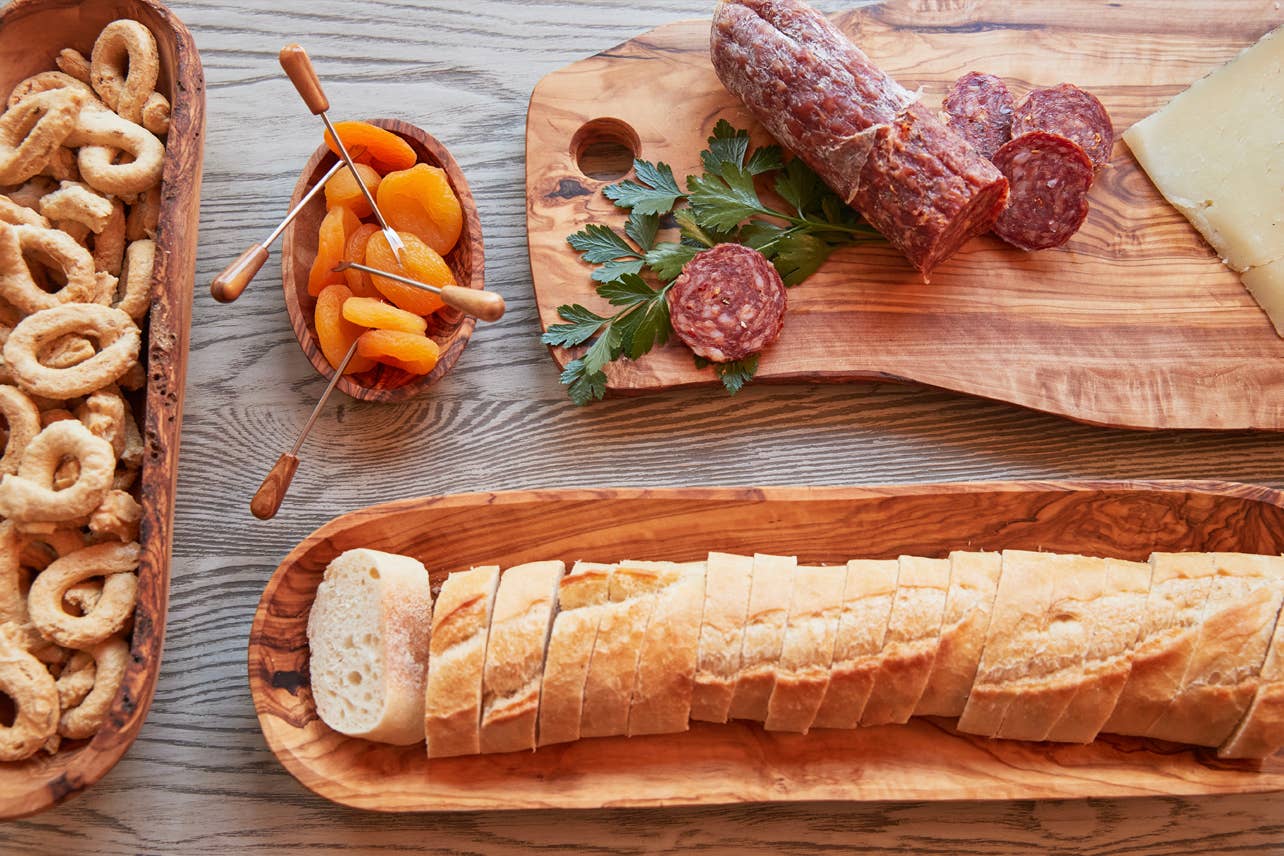 Italian Olivewood Charcuterie and Cheese Board