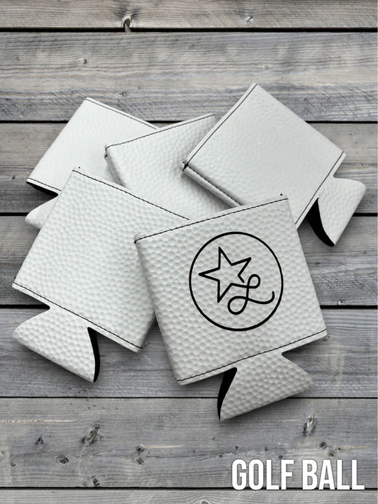 Golf Ball Pattern Leatherette Beverage Holder
