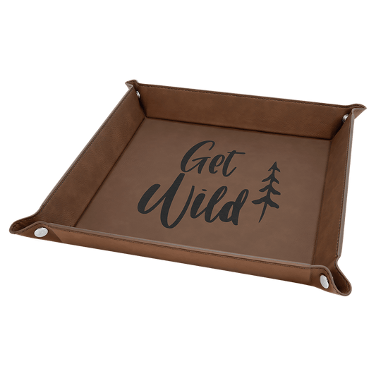 Leatherette Snap-Up Catch-All Valet Tray - 9" x 9"