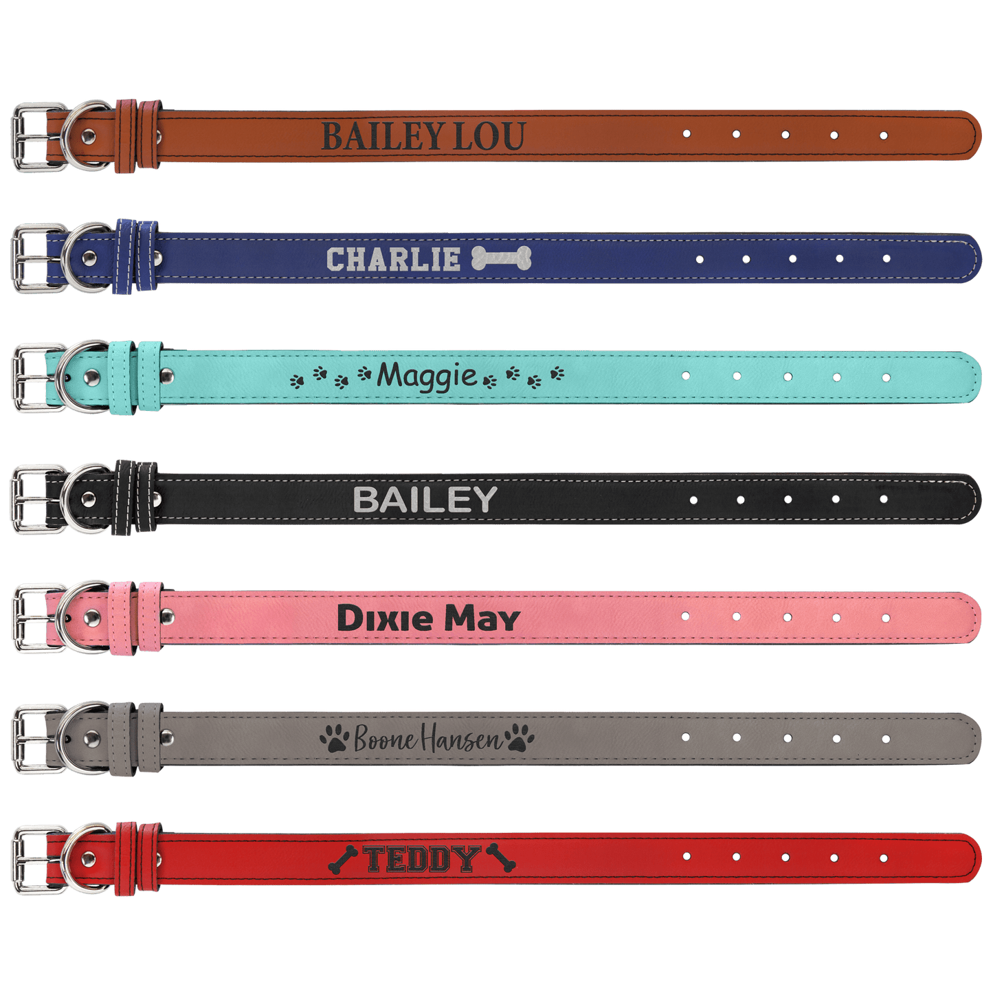 Small 15" x 3/4" Gray Laserable Leatherette Dog Collar