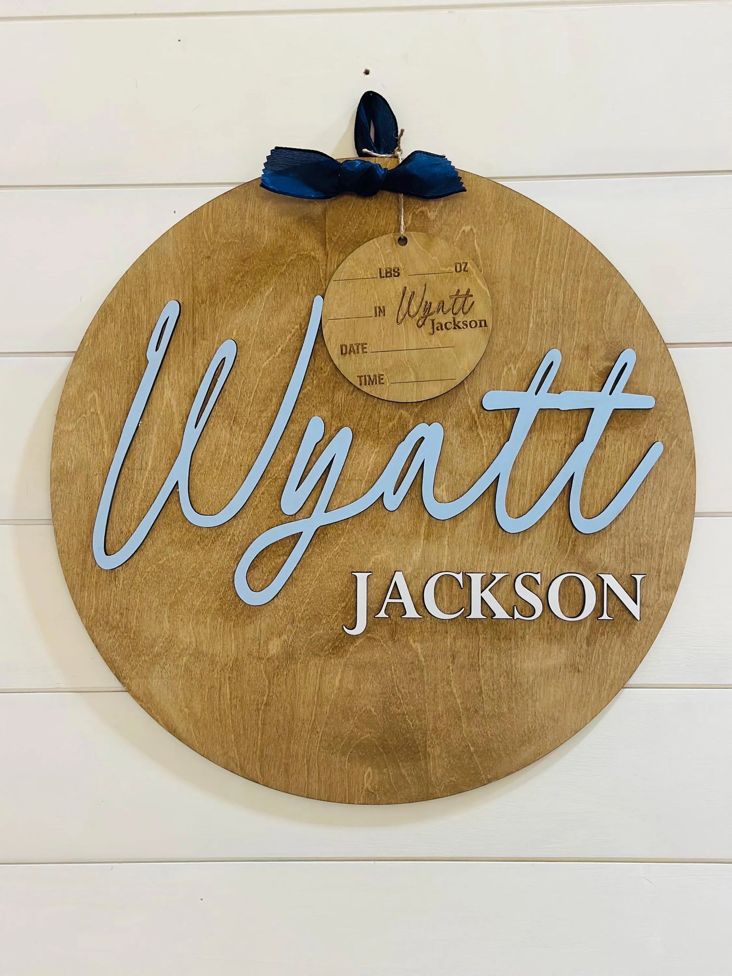Personalized Baby Name Door Sign with Bassinet Circle