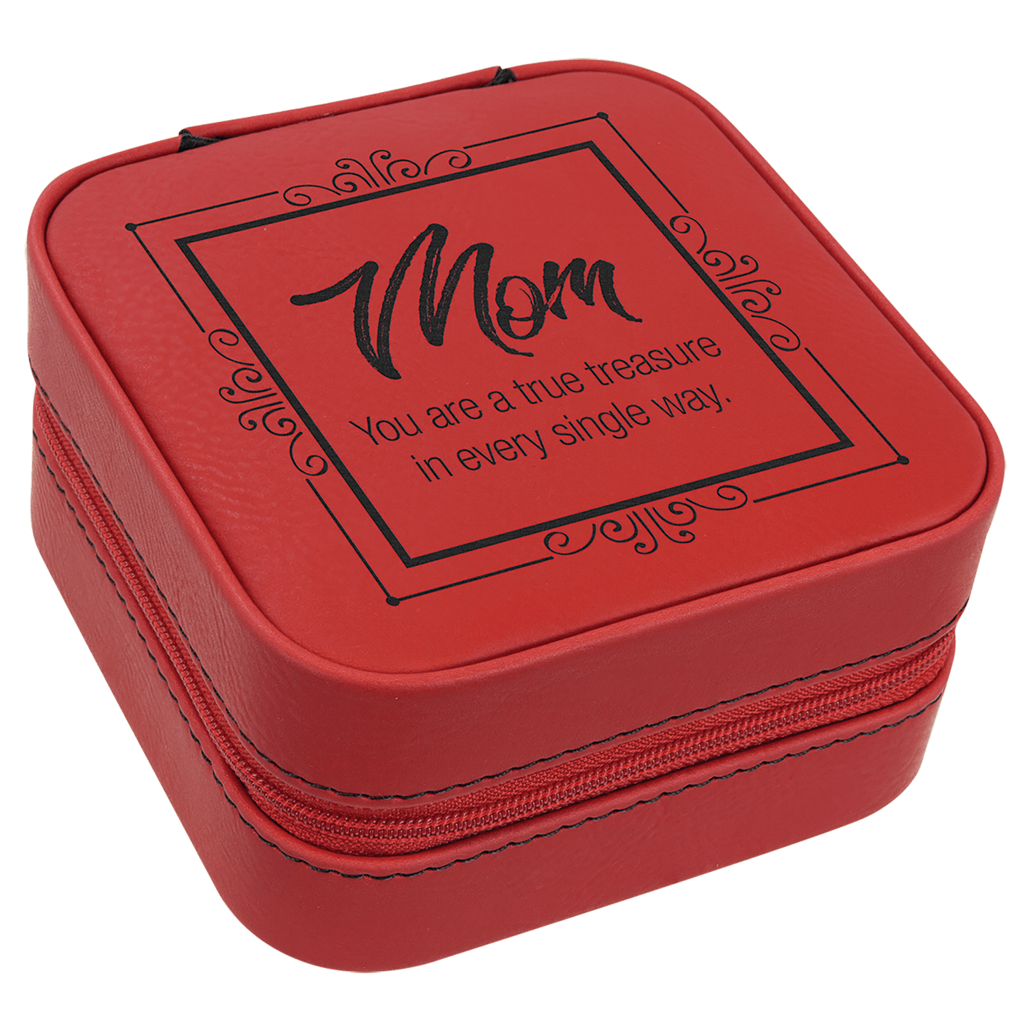 4" X 4" Laserable Leatherette Travel Jewelry Box