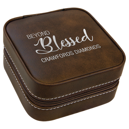 4" X 4" Laserable Leatherette Travel Jewelry Box