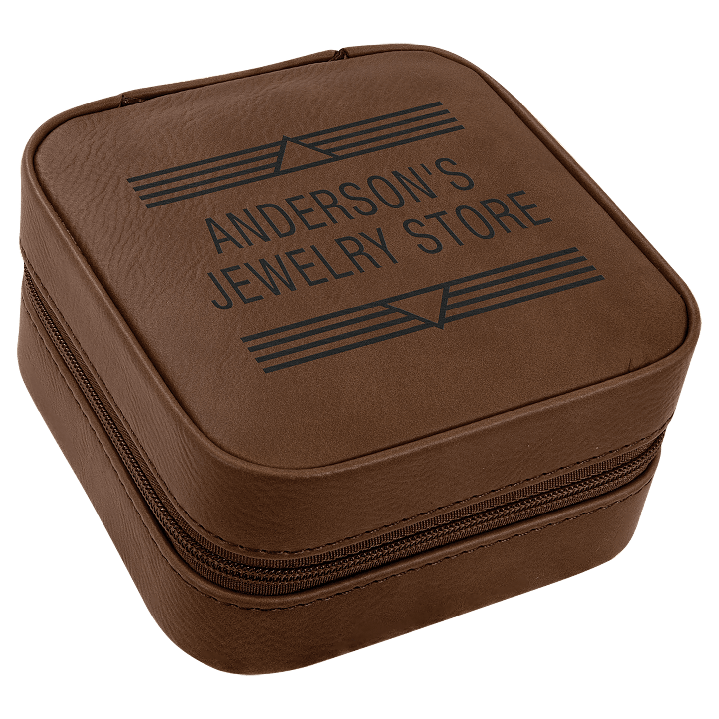 4" X 4" Laserable Leatherette Travel Jewelry Box