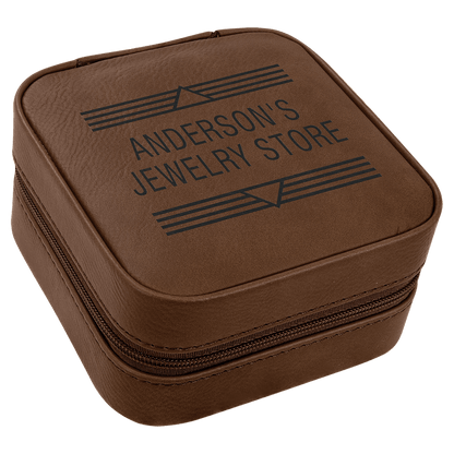 4" X 4" Laserable Leatherette Travel Jewelry Box