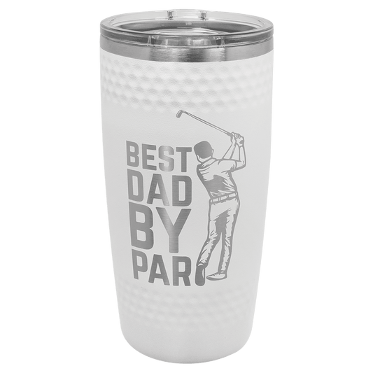 20 oz. White Golf Tumbler with Dimples and Slider Lid