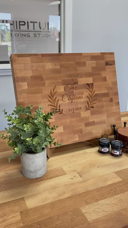 Personalized Maple Cutting Board – Engraved Wedding Gift for Bride & Groom