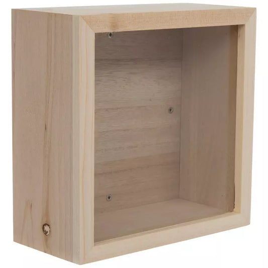 Square Wood Shadow Box – Keepsake Display Frame
